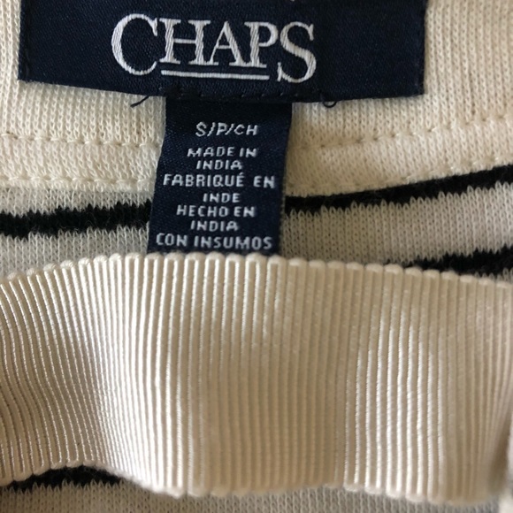 NWT Chaps Tie Front Striped Top - Picture 2 of 8